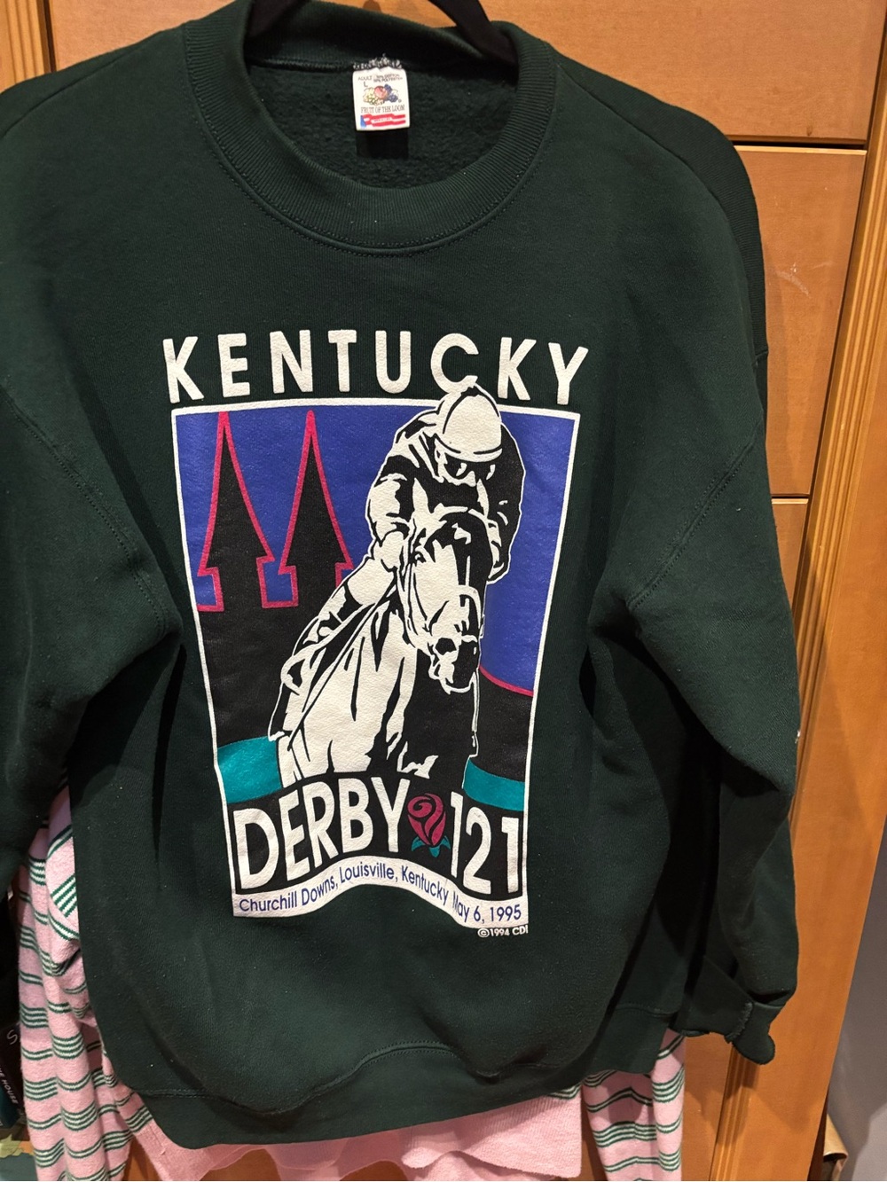 Kentucky Derby 1995 Dark Green Graphic Crewneck Sweatshirt